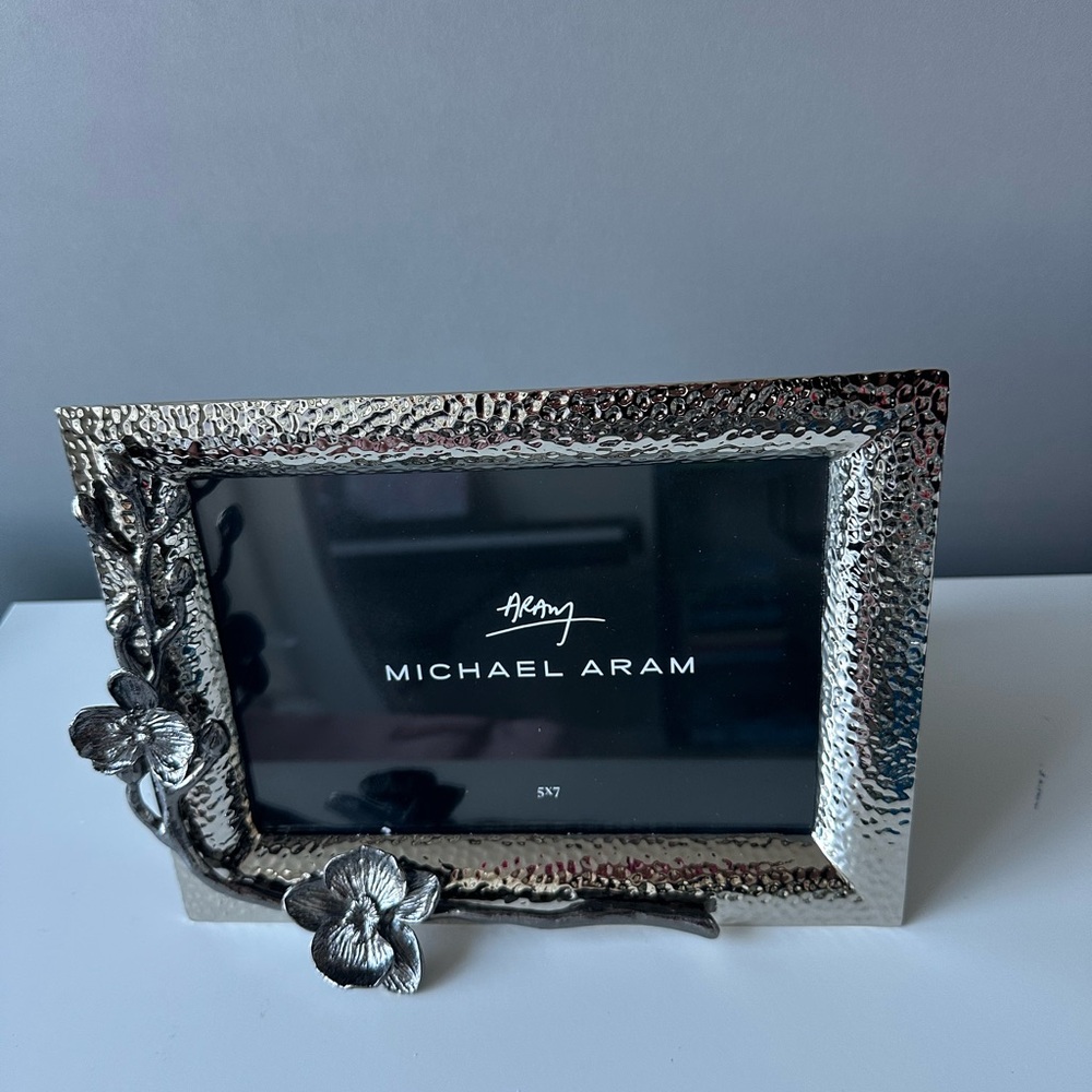 Michael Aram Silver Picture Frame with Elegant Accents - NEW 5x7